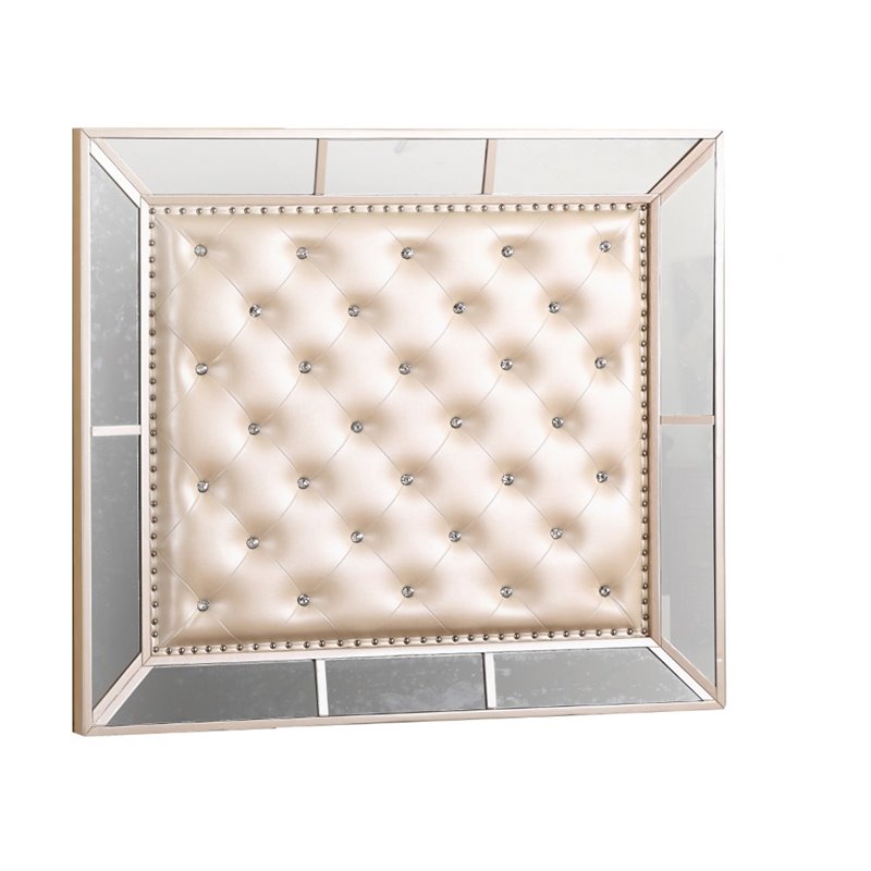 Home Square 2-Piece Set with Twin Panel Bed and 8-Drawer Dresser in Pearl