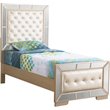 Home Square 2-Piece Set with Twin Panel Bed and 5-Drawer Chest in Pearl