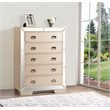 Home Square 2-Piece Set with Twin Panel Bed and 5-Drawer Chest in Pearl