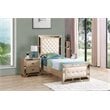 Home Square 2-Piece Set with Twin Panel Bed and 5-Drawer Chest in Pearl
