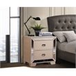 Home Square 2-Piece Set with Queen Panel Bed and 2 Drawer Nightstand in Pearl