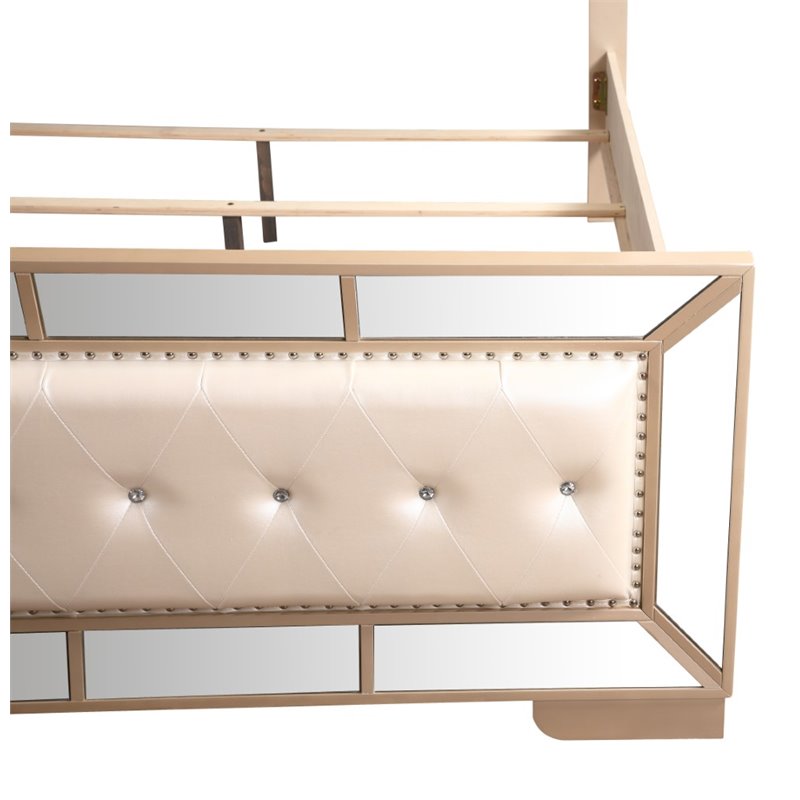 Home Square 2-Piece Set with Queen Panel Bed and 2 Drawer Nightstand in Pearl