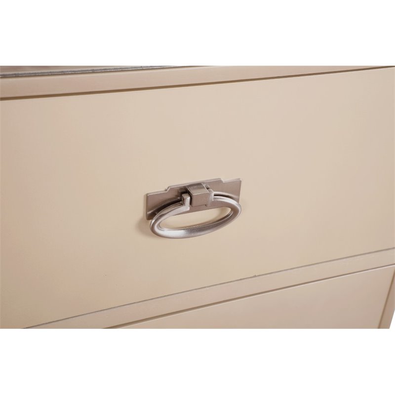 Home Square 2-Piece Set with Queen Panel Bed and 2 Drawer Nightstand in Pearl