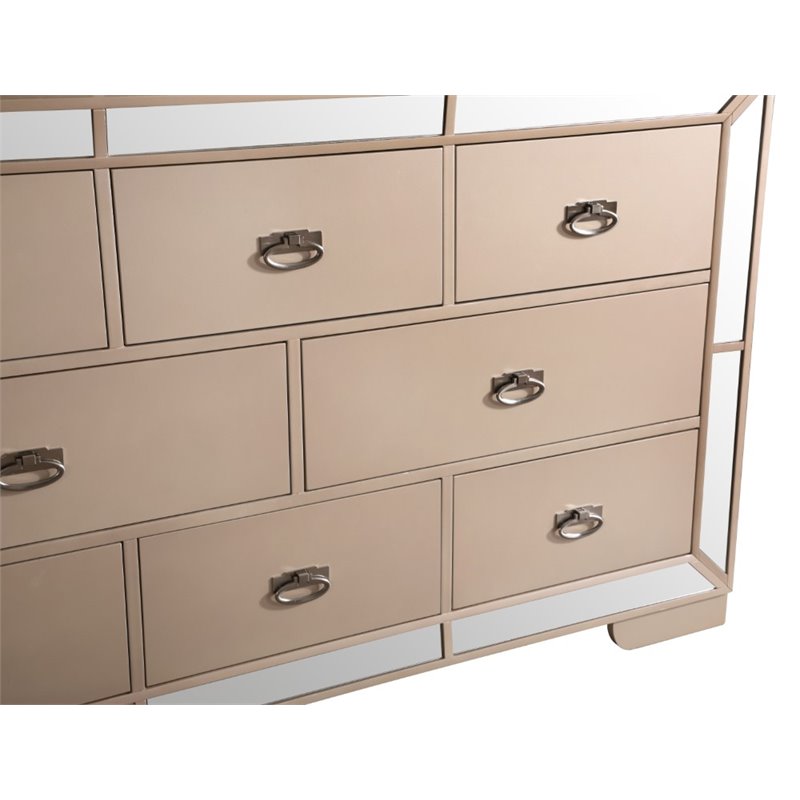 Home Square 2-Piece Set with Queen Panel Bed and 8-Drawer Dresser in Pearl