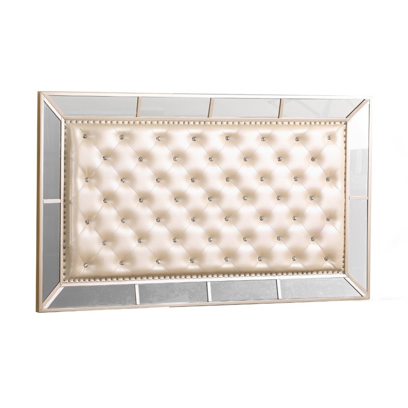 Home Square 3-Piece Set with Queen Panel Bed Chest and Nightstand in Pearl