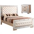 Home Square 2-Piece Set with King Panel Bed and 2-Drawer Nightstand in Pearl