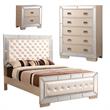 Home Square 3-Piece Set with King Panel Bed Chest and Nightstand in Pearl