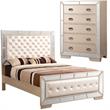 Home Square 2-Piece Set with King Panel Bed and 5-Drawer Chest in Pearl