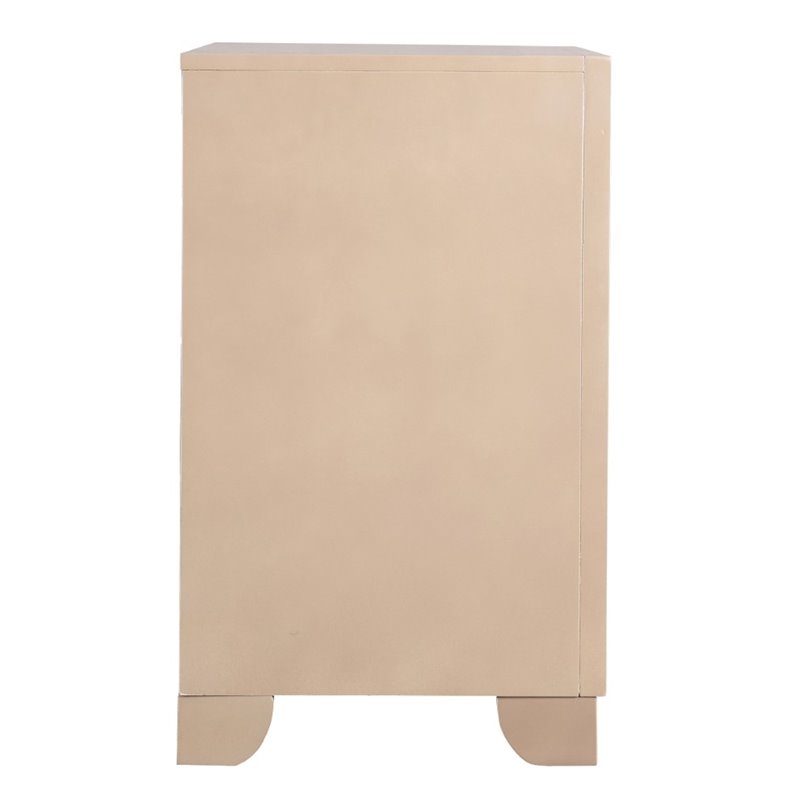 Home Square 2-Piece Set with Full Panel Bed and 2-Drawer Nightstand in Pearl