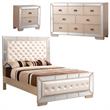 Home Square 3-Piece Set with Full Panel Bed Dresser and Nightstand in Pearl