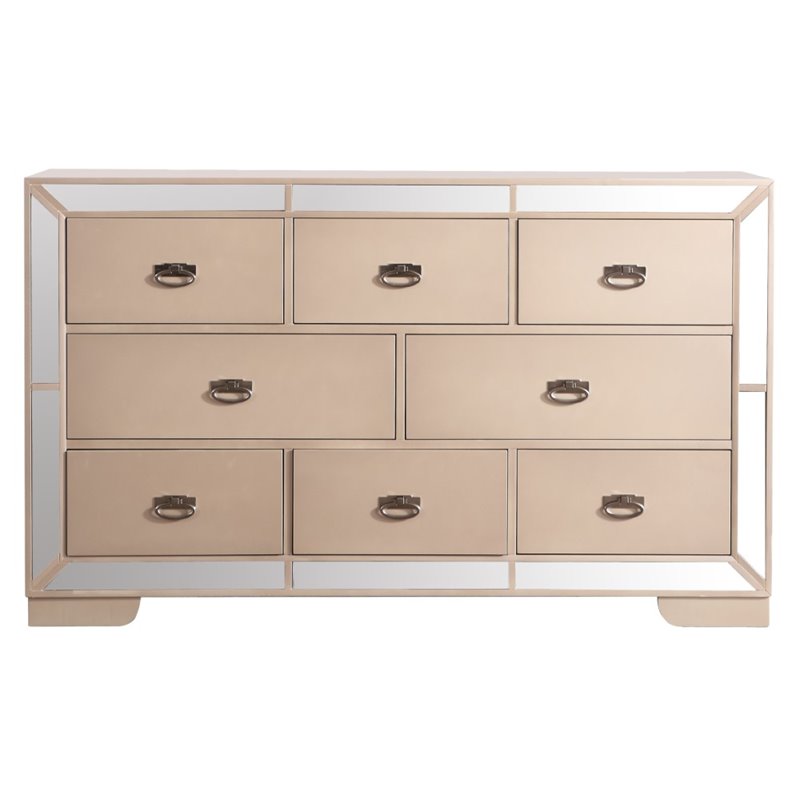 Home Square 2-Piece Set with Full Panel Bed and 8-Drawer Dresser in Pearl