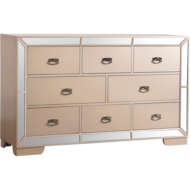 Home Square 2-Piece Set with Full Panel Bed and 8-Drawer Dresser in Pearl