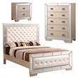 Home Square 3-Piece Set with Full Panel Bed Chest and Nightstand in Pearl