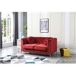 Home Square 2-Piece Set with Velvet Sofa and Loveseat in Burgundy