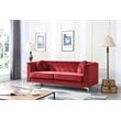 Home Square 2-Piece Set with Velvet Sofa and Chair in Burgundy