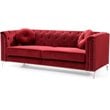 Home Square 2-Piece Set with Velvet Sofa and Chair in Burgundy