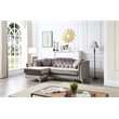 Home Square 2-Piece Set with Velvet Sofa Chaise and Chair in Dark Gray