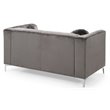 Home Square 2-Piece Set with Velvet Sofa and Loveseat in Dark Gray