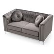 Home Square 2-Piece Set with Velvet Sofa and Loveseat in Dark Gray