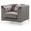 Home Square 2-Piece Set with Velvet Sofa and Chair in Dark Gray