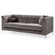 Home Square 2-Piece Set with Velvet Sofa and Chair in Dark Gray