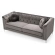 Home Square 2-Piece Set with Velvet Sofa and Chair in Dark Gray