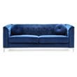Home Square 2-Piece Set with Velvet Sofa and Loveseat in Navy Blue