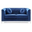 Home Square 2-Piece Set with Velvet Sofa and Loveseat in Navy Blue