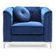 Home Square 2-Piece Set with Velvet Sofa and Chair in Navy Blue