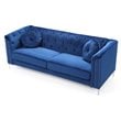 Home Square 2-Piece Set with Velvet Sofa and Chair in Navy Blue