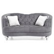 Home Square 2-Piece Set with Velvet Loveseat and Sofa in Gray