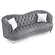 Home Square 2-Piece Set with Velvet Loveseat and Sofa in Gray