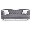 Home Square 2-Piece Set with Velvet Loveseat and Sofa in Gray