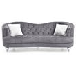 Home Square 3-Piece Set with Velvet Chair Loveseat and Sofa in Gray