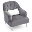 Home Square 3-Piece Set with Velvet Chair Loveseat and Sofa in Gray