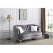Home Square 2-Piece Set with Velvet Chair and Loveseat in Gray