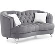 Home Square 2-Piece Set with Velvet Chair and Loveseat in Gray