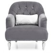 Home Square 2-Piece Set with Velvet Chair and Loveseat in Gray