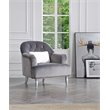 Home Square 2-Piece Set with Velvet Chair and Loveseat in Gray