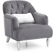 Home Square 2-Piece Furniture Set with Velvet Chair and Sofa in Gray