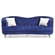 Home Square 2-Piece Furniture Set with Velvet Loveseat and Sofa in Blue