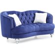 Home Square 2-Piece Furniture Set with Velvet Chair and Loveseat in Blue