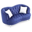 Home Square 2-Piece Furniture Set with Velvet Chair and Loveseat in Blue