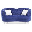 Home Square 2-Piece Furniture Set with Velvet Chair and Loveseat in Blue