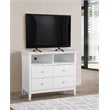 Home Square 2-Piece Set with 4-Drawer TV Stand & 3-Drawer Nightstand in White