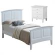 Home Square 2-Piece Set with Twin Panel Bed and 3-Drawer Nightstand in White
