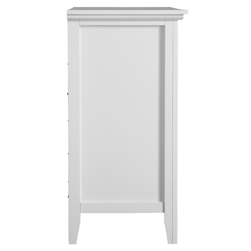 Home Square 3-Piece Set with Queen Panel Bed 4-Drawer TV Stand & Mirror in White