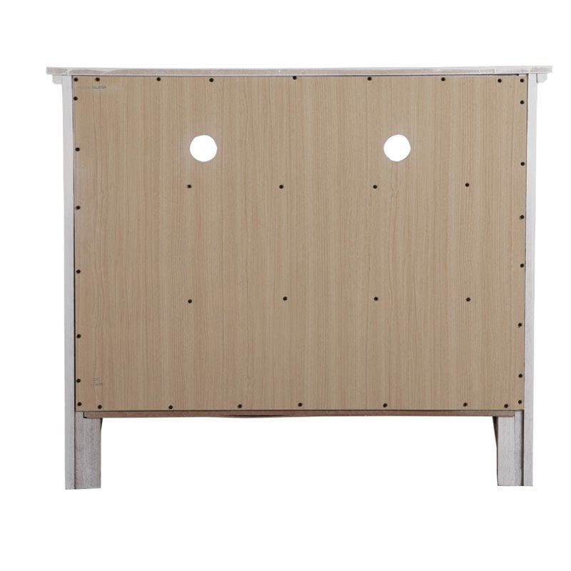 Home Square 2-Piece Set with Full Panel Bed and 4-Drawer TV Stand in White