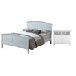 Home Square 2-Piece Set with Full Panel Bed and 4-Drawer TV Stand in White