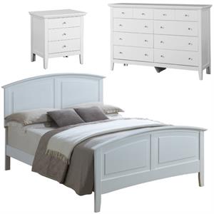 Home Square 3-Piece Set with Full Panel Bed 8-Drawer Dresser 3-Drawer Nightstand